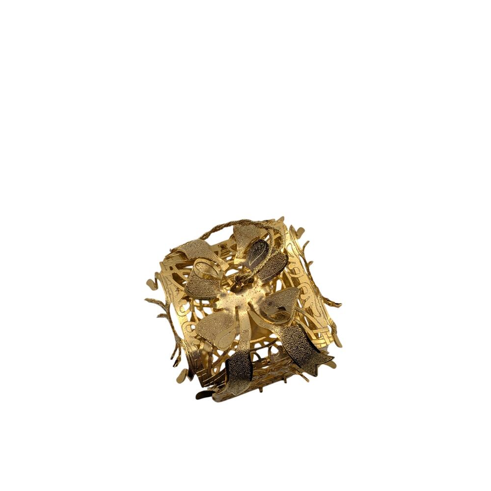 BALDWIN BRASS 1998 Gift Box Christmas Ornament 24K Gold Finish w Original Box